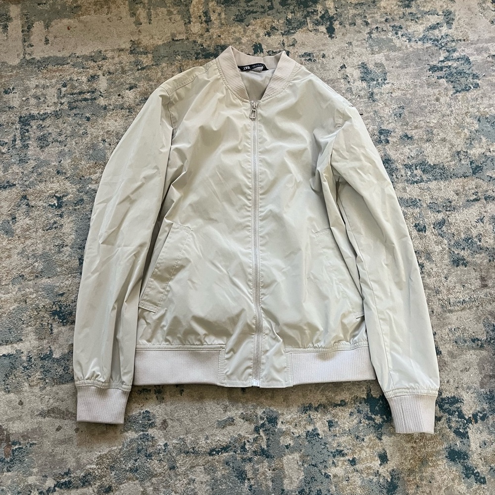 Zara Cream Bomber Jacket